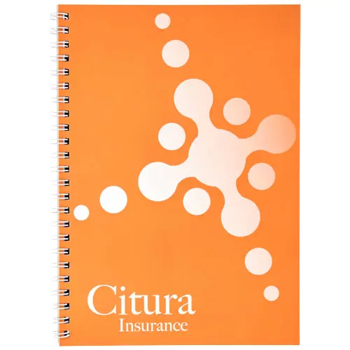 Block notes A4 Desk-Mate con spirale nera e con 50 fogli e copertina impermeabile totalmente personalizzabili