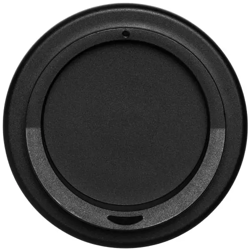 Bicchiere medio a doppia parete 100% riciclabile con coperchio a vite da 350ml e impugnatura in silicone