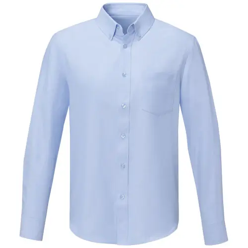 Camicia da uomo a maniche lunghe colori assortiti colletto button down in cotone e poliestere 130gr