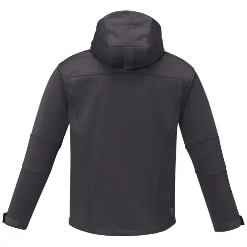 Giacca softshell da uomo con tessuto imperabile e traspirante con chiusura a zip e cappuccio e tasche anteriori con zip e sulla manica