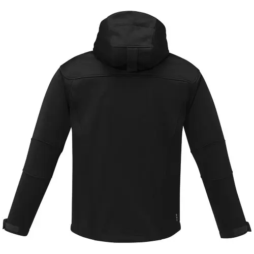 Giacca softshell da uomo con tessuto imperabile e traspirante con chiusura a zip e cappuccio e tasche anteriori con zip e sulla manica