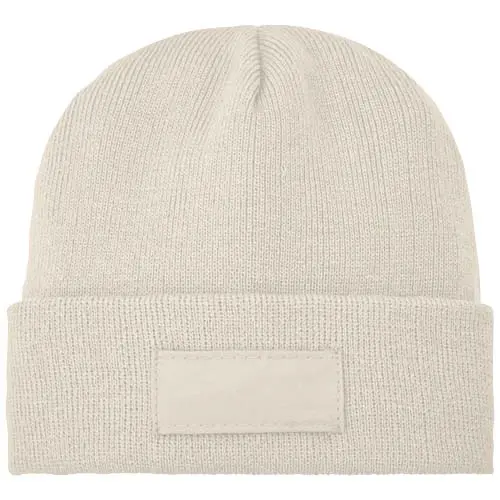 Berretto con risvolto e patch in poliestere