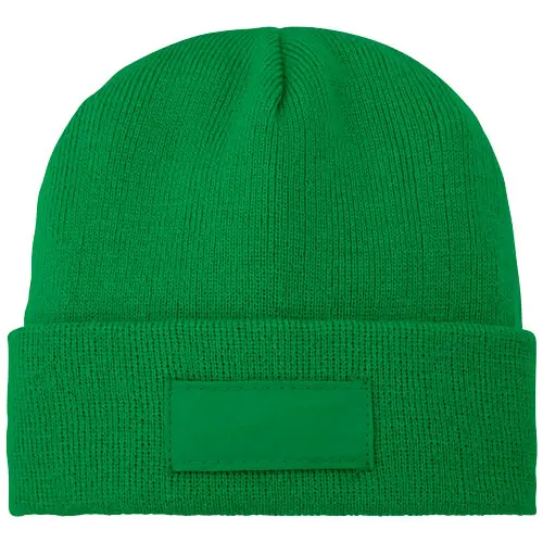 Berretto con risvolto e patch in poliestere