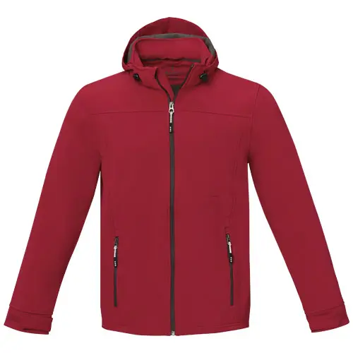Giacca softshell da uomo impermeabile a tre strati con cappuccio staccabile interno in micropile