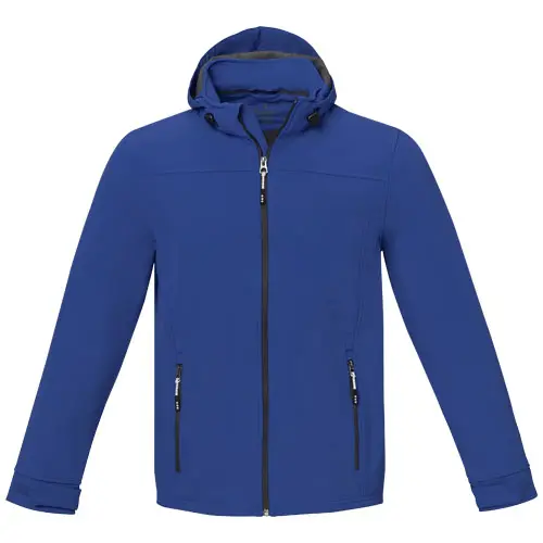 Giacca softshell da uomo impermeabile a tre strati con cappuccio staccabile interno in micropile