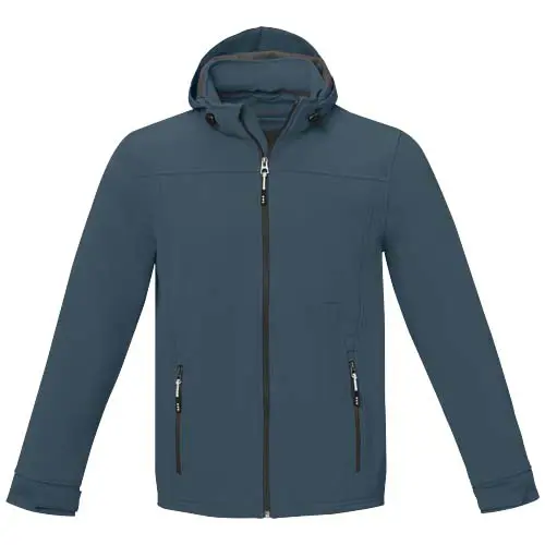 Giacca softshell da uomo impermeabile a tre strati con cappuccio staccabile interno in micropile