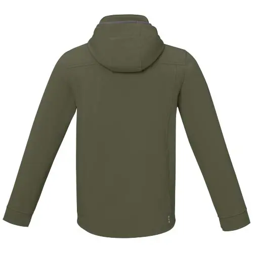 Giacca softshell da uomo impermeabile a tre strati con cappuccio staccabile interno in micropile