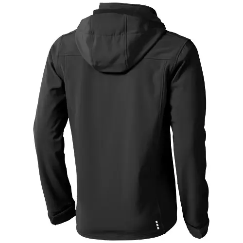 Giacca softshell da uomo impermeabile a tre strati con cappuccio staccabile interno in micropile