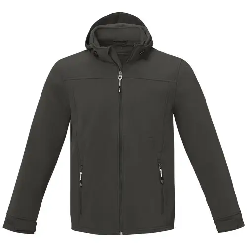 Giacca softshell da uomo impermeabile a tre strati con cappuccio staccabile interno in micropile