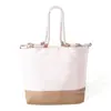 Borsa mare in cotone e juta con manici in corda da 280gr 50x34x17cm