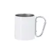 Tazza per sublimazione in acciaio inox con manico moschettone 220ml