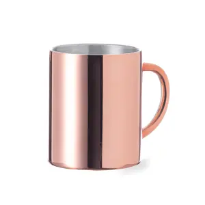 Tazza in acciaio inox da 280ml con rivestimento in rame e scatola regalo nera