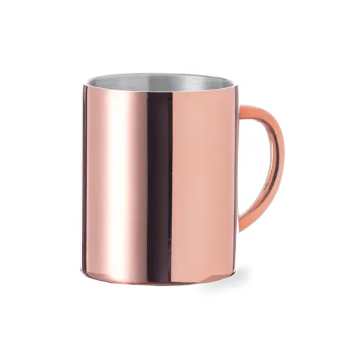 Tazza in acciaio inox da 280ml con rivestimento in rame e scatola regalo nera