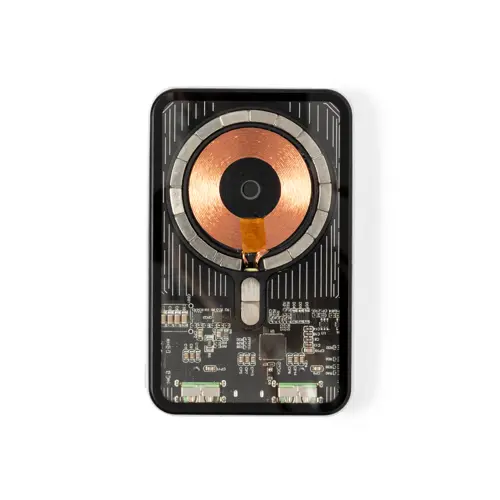 Power Bank con design trasparente e magnetico con ricarica rapida da 15W capacità da 5000mAh 