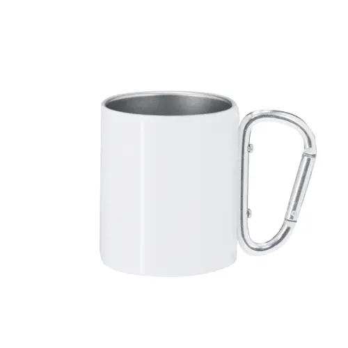 Tazza per sublimazione in acciaio inox con manico moschettone 220ml