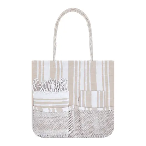 Set borsa mare beauty case e pareo in cotone 180gr