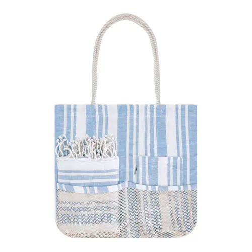 Set borsa mare beauty case e pareo in cotone 180gr
