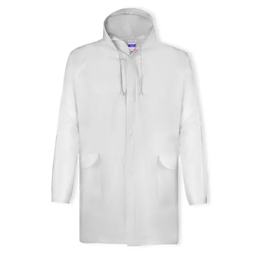Giacca impermeabile unisex in EVA con finitura termosaldata cappuccio e cinghie di regolazione con custodia