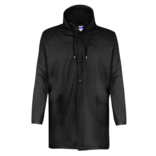 Giacca impermeabile unisex in EVA con finitura termosaldata cappuccio e cinghie di regolazione con custodia