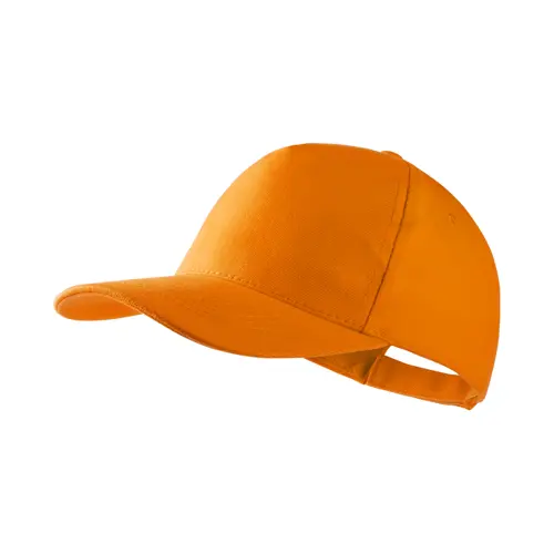 Cappello in cotone pettinato a 5 pannelli con chiusura in velcro 