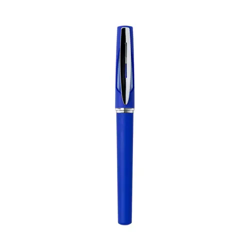 Penna roller in ABS con cappuccio e refill gel blu