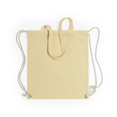 Sacca a zaino in cotone riciclato da 140gr con maniglie 38x42cm