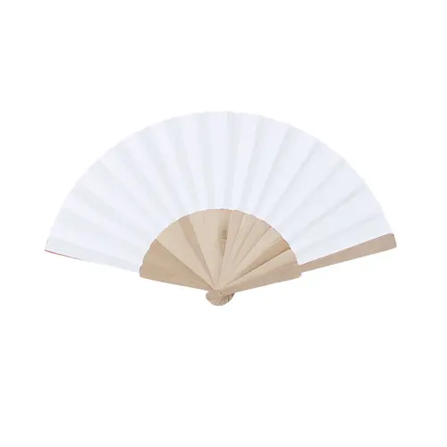 Ventaglio in tessuto poliestere e stecche in legno