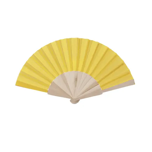 Ventaglio in tessuto poliestere e stecche in legno