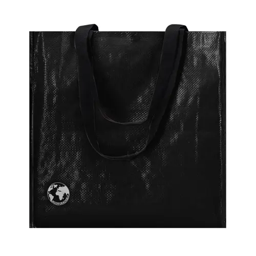 Shopper in materiale laminato e con soffietto rinforzato 38x38x12cm
