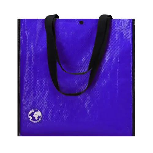Shopper in materiale laminato e con soffietto rinforzato 38x38x12cm