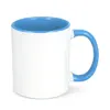 Tazza in ceramica bianca da 300ml con interno e manico colorati