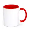 Tazza in ceramica bianca da 300ml con interno e manico colorati