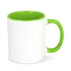 Tazza in ceramica bianca da 300ml con interno e manico colorati