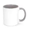 Tazza in ceramica bianca da 300ml con interno e manico colorati