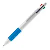 Penna a sfera in plastica disponibile in vari colori con 4 refill nero rosso blu e verde
