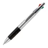Penna a sfera in plastica disponibile in vari colori con 4 refill nero rosso blu e verde