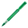 Penna a sfera in plastica transparente con finitura opaca e refill blu