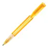 Penna a sfera in plastica transparente con finitura opaca e refill blu
