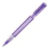 Penna a sfera in plastica transparente con finitura opaca e refill blu