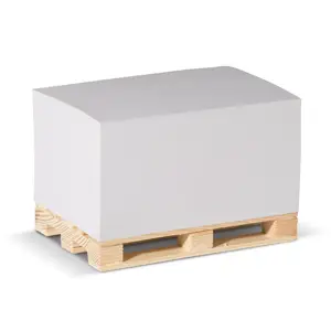 Blocchetto memo rettangolare 12x8x6cm su pallet di legno