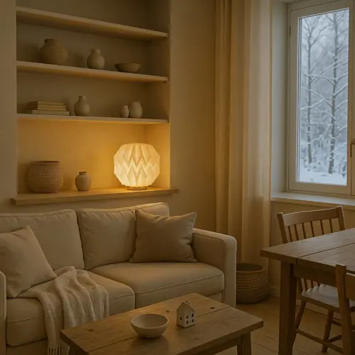 Lampada LED di carta pieghevole ispirata all'arte degli origami 25cm