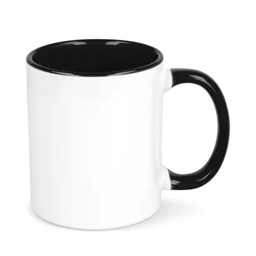 Tazza in ceramica bianca da 300ml con interno e manico colorati