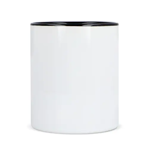 Tazza in ceramica bianca da 300ml con interno e manico colorati
