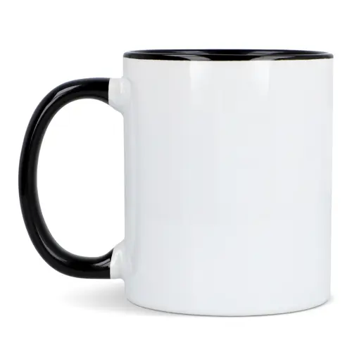 Tazza in ceramica bianca da 300ml con interno e manico colorati