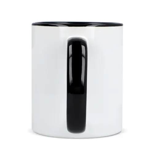 Tazza in ceramica bianca da 300ml con interno e manico colorati