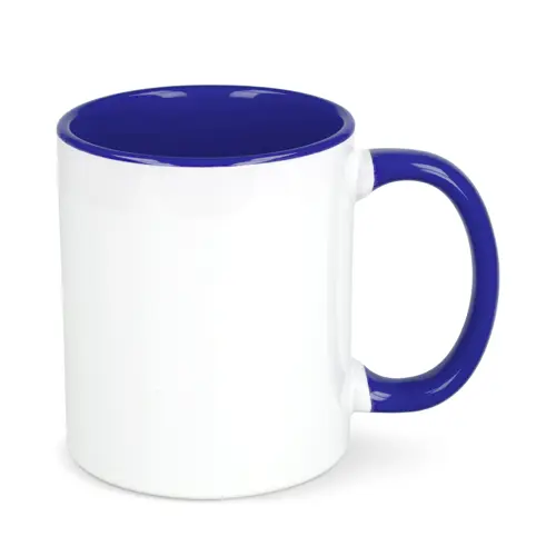 Tazza in ceramica bianca da 300ml con interno e manico colorati