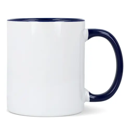 Tazza in ceramica bianca da 300ml con interno e manico colorati