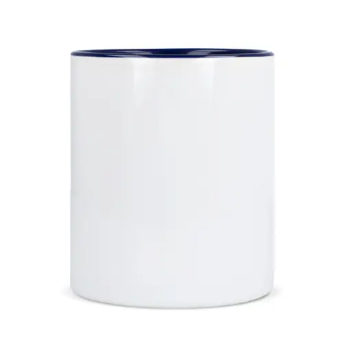 Tazza in ceramica bianca da 300ml con interno e manico colorati