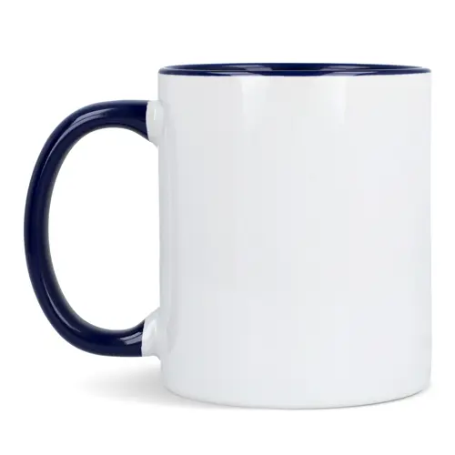 Tazza in ceramica bianca da 300ml con interno e manico colorati