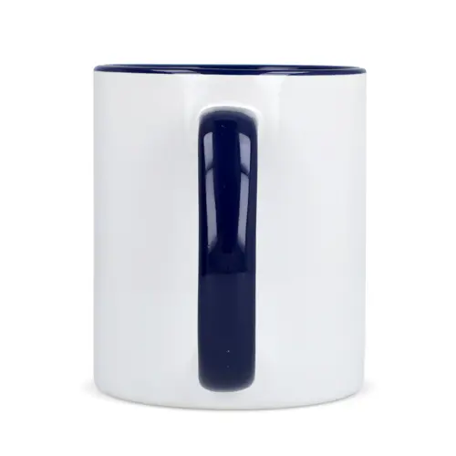Tazza in ceramica bianca da 300ml con interno e manico colorati